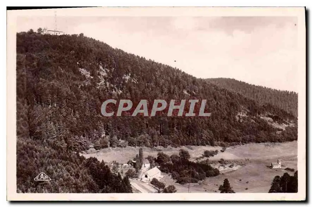 Monte Ste Odile (alt. 763 m.) e Niedermünster — Vista panorâmica — R.A.P. Strasbourg - Frente