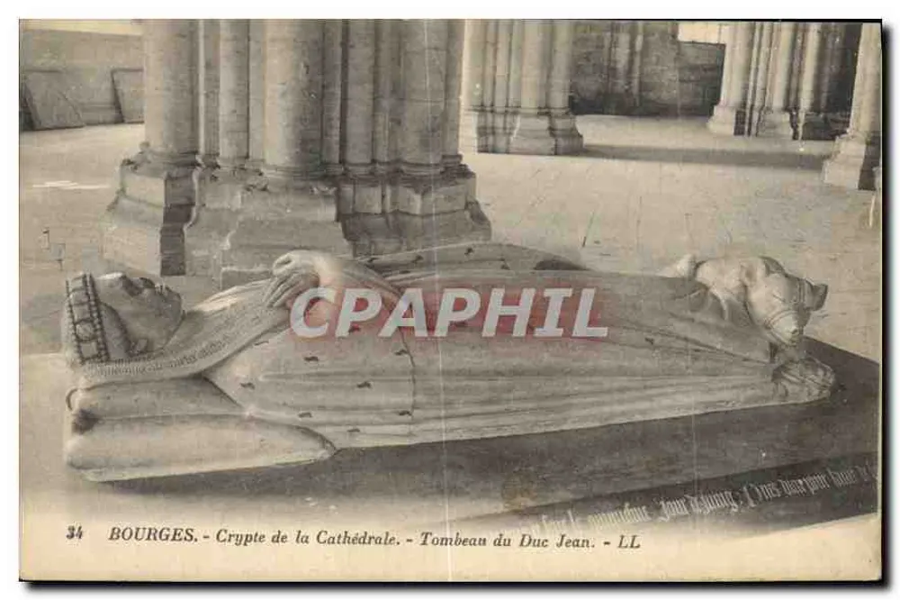 Bourges - Cripta da Catedral - Túmulo do Duque Jean - LL - Frente