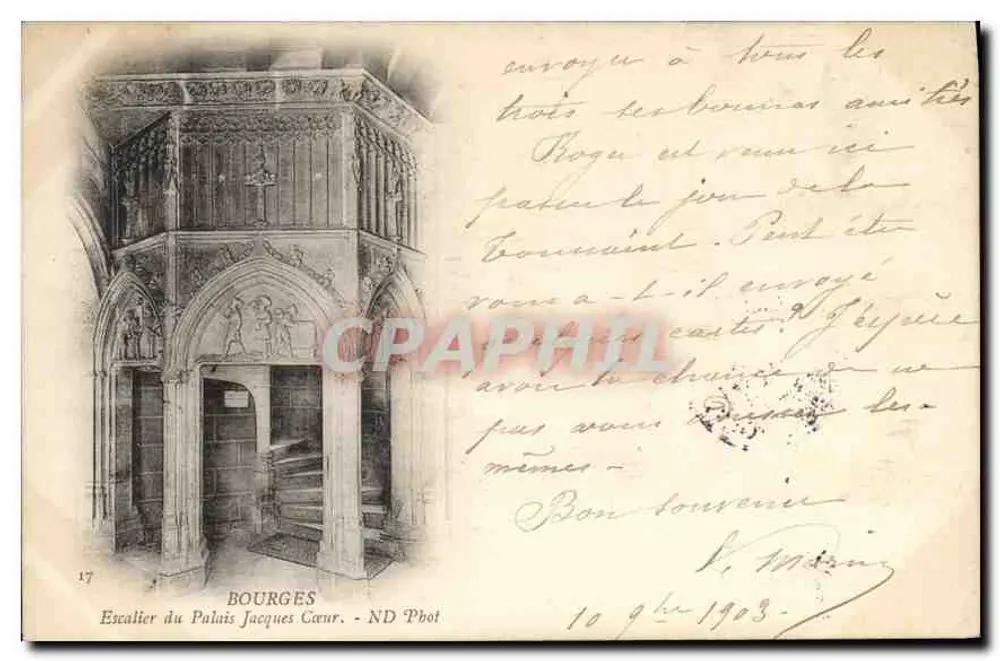 Bourges - Escalier do Palácio Jacques Cœur — ND Phot, n°17 - Frente