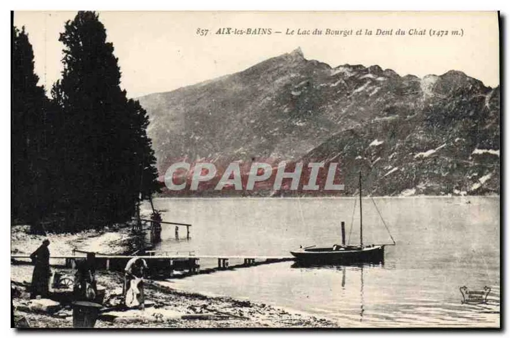 Aix-les-Bains — See Bourget und der Dent du Chat (1472 m.) — Verlag Koutougy, Nr. 857 - Vorderseite