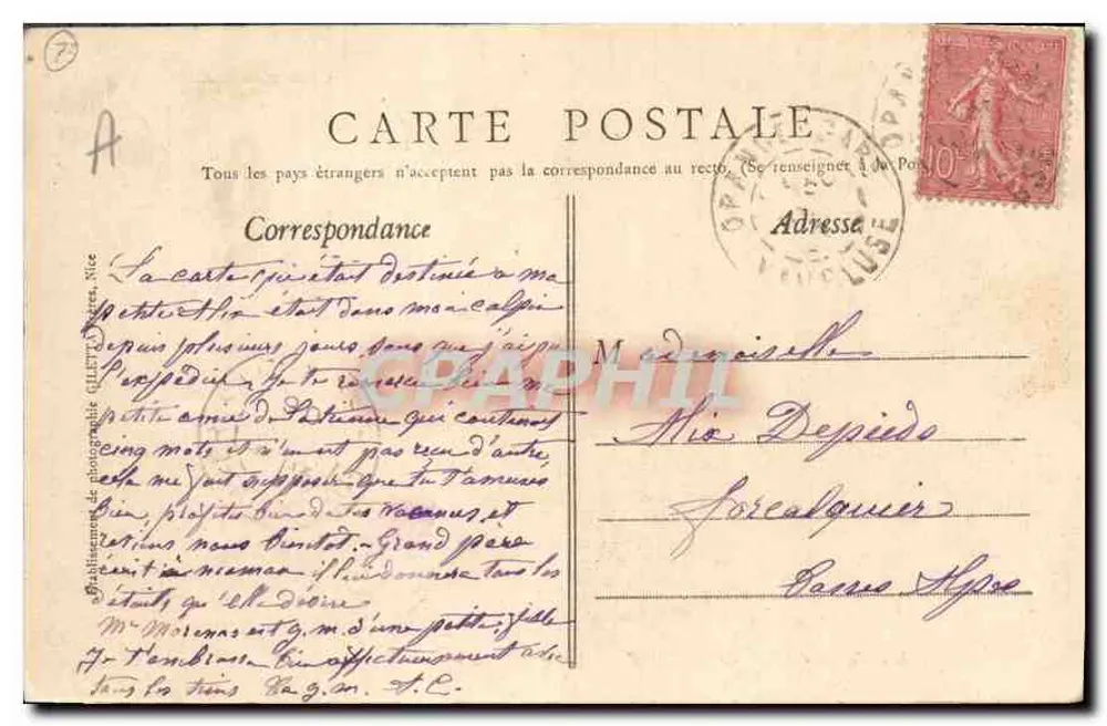 Aix-les-Bains — Abadia de Hautecombe — Edição Giletta, fot., Nice, n° 2232 - Verso