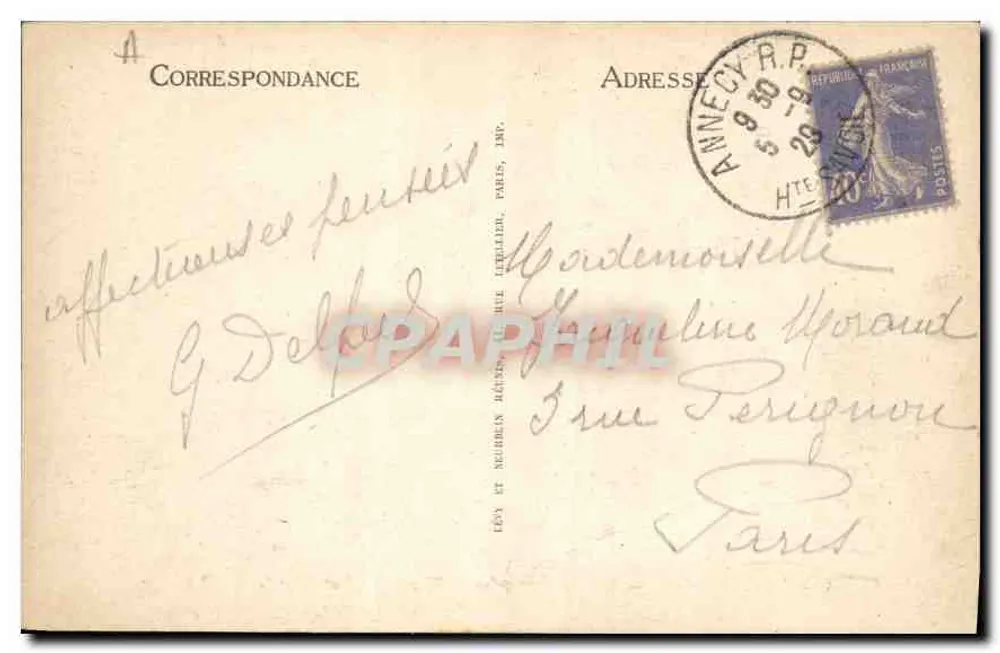 Aix-les-Bains — Ansicht des Sees Bourget und der Dent du Chat — LL - Rückseite