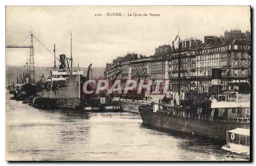 Rouen - Le Quai du Havre — Tarjeta "La Cigogne", Rouen, Rue aux Ours - Anverso