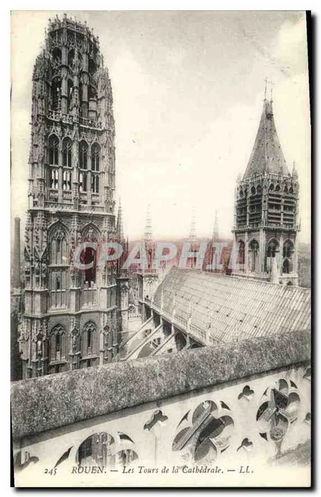 Rouen — As Torres da Catedral — LL, n° 245 - Frente