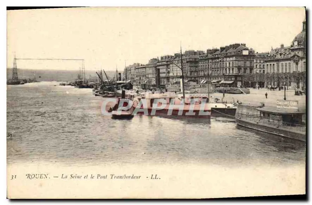 Rouen — Die Seine und die Transbordeur-Brücke — LL. - Vorderseite