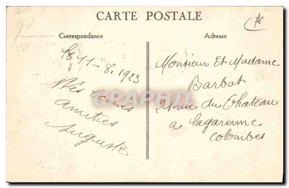 Le Havre — Segelboot, das in den Hafen einläuft — G. F., Le Havre - Rückseite