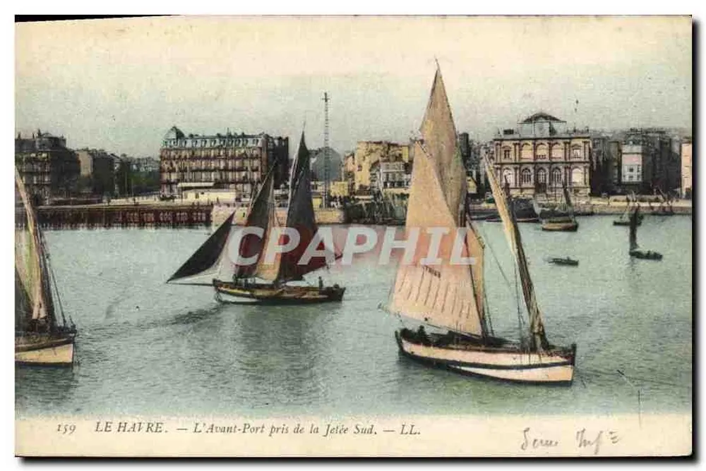 Le Hâtre — Der Hafen aus der Südjetty-Blickrichtung — LL. - Vorderseite