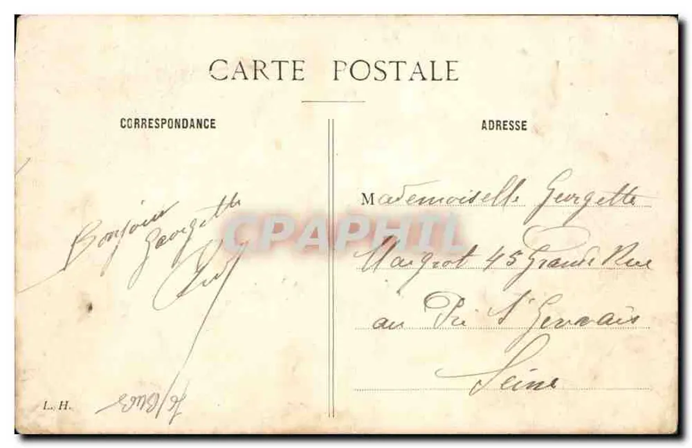 Houme — vue panoramique avec édifice et bateau — éditeur L. H. - Verso