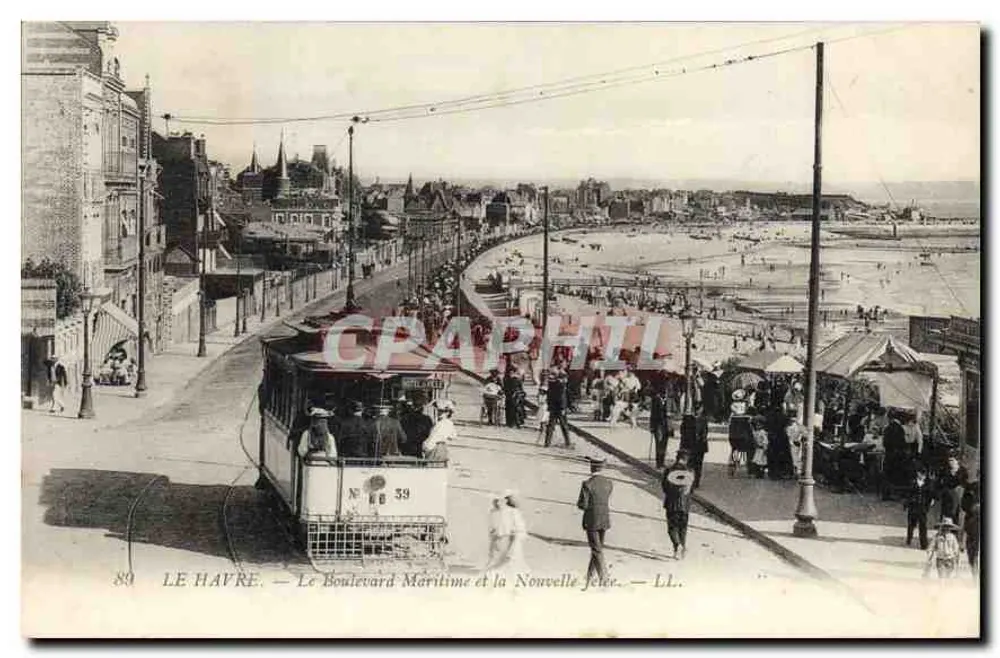 Le Havre — Le Boulevard Maritime et la Nouvelle Jetée — LL. — N° 89 - Recto