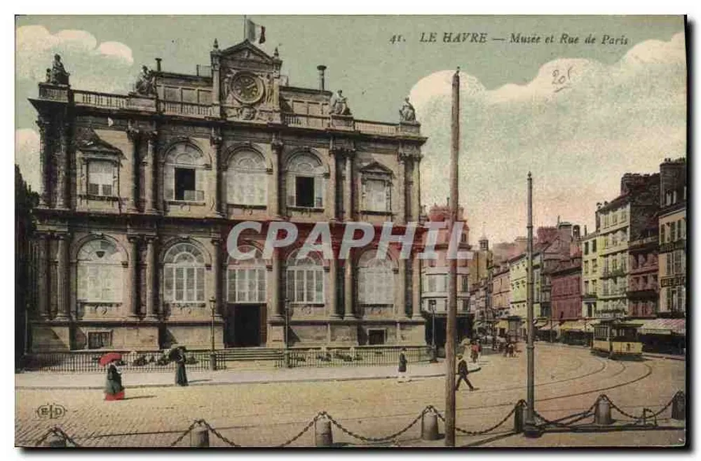 Le Havre — Museu e Rue de Paris — Editor E.P.D. n°41 - Frente