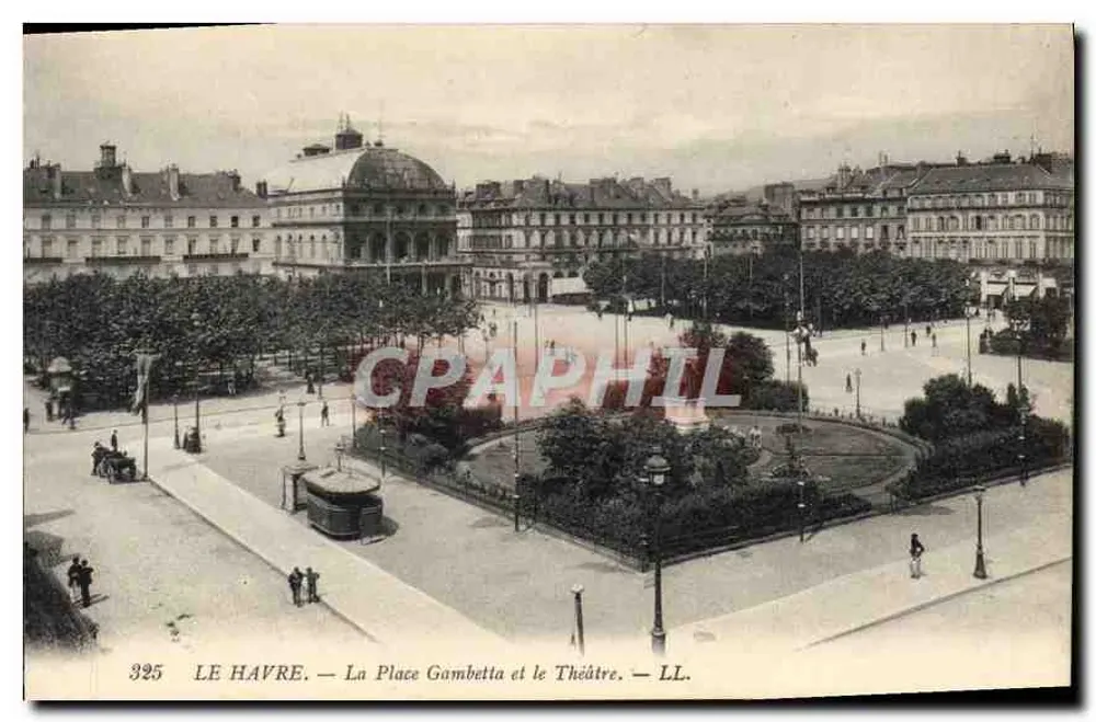 Le Havre — Place Gambetta und das Theater — LL. n° 325 - Vorderseite
