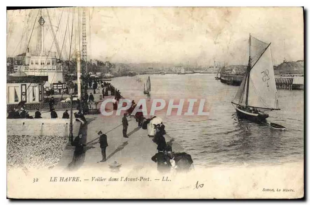 Le Havre — Segelschiff im Avant-Port — Simon, Le Havre - Vorderseite