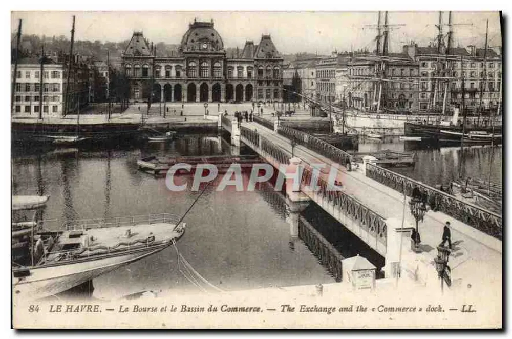 Le Havre — La Bourse et le Bassin du Commerce — LL. — n°84 - Recto