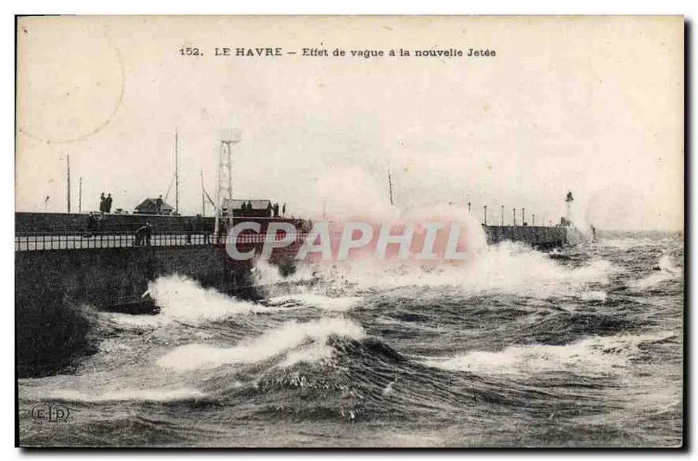 Le Havre — Wellenwirkung an der neuen Mole — E.P.D. Nr. 152 - Vorderseite