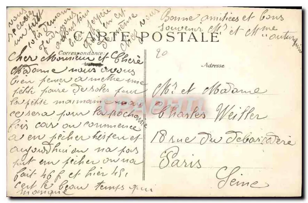 Le Havre — La 'Provence' par gros temps — Éditeur S.P. n°34 - Verso