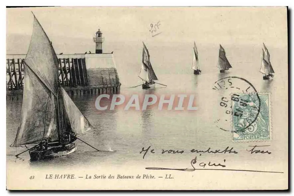Le Havre — A Saída dos Barcos de Pesca — LL. n°42 - Frente