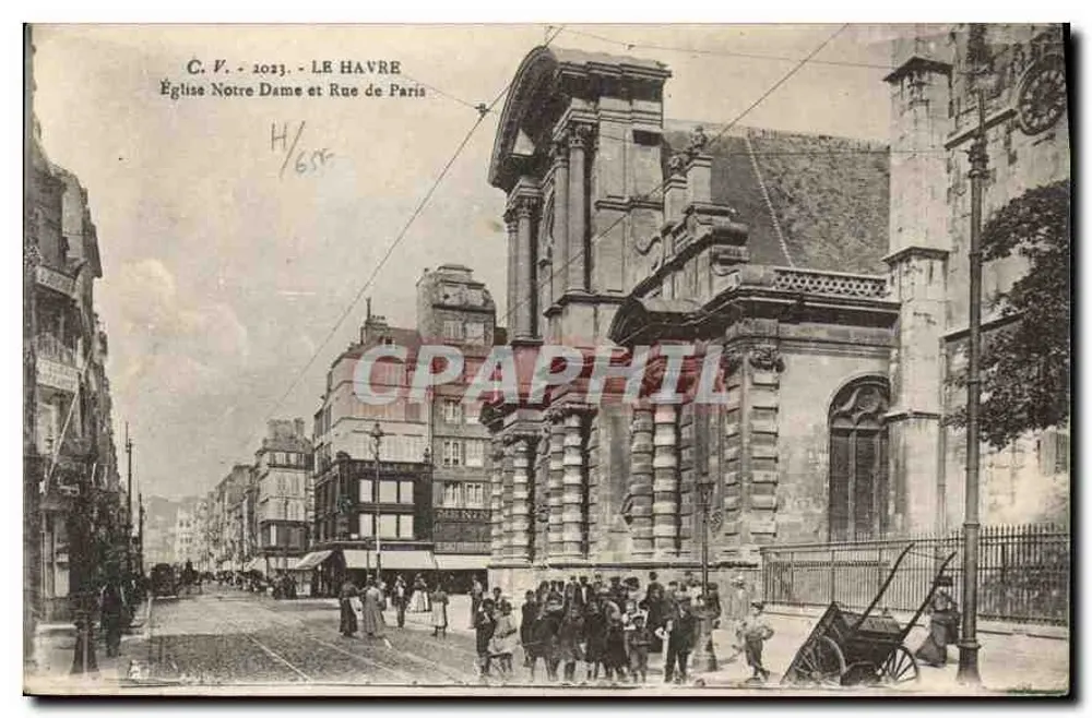Le Havre — Kirche Notre Dame und Straße de Paris — C. V. 2023 - Vorderseite