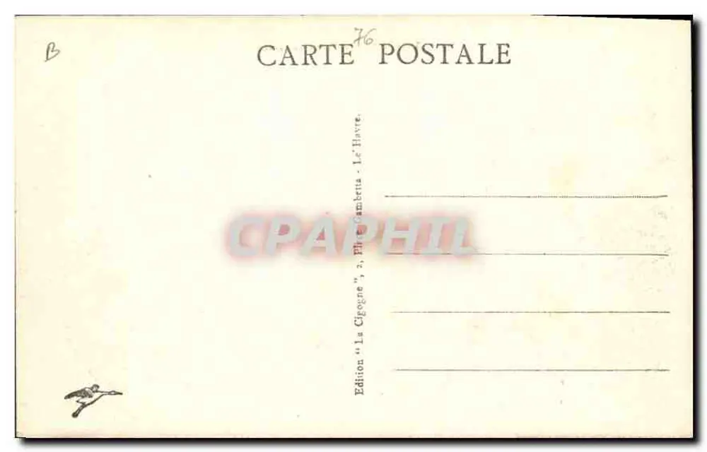Le Havre - O Palácio de Justiça — Edição 'A Cegonha' n°2, Fils Gambetta - Verso