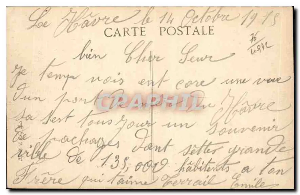 Le Havre — Entrée du Port et la Hève — 306 - Verso