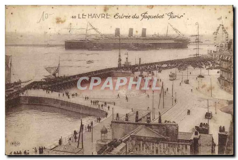 Le Havre — Einlass des Dampfers 'Paris' — La Désirée, Nr. 60 - Vorderseite