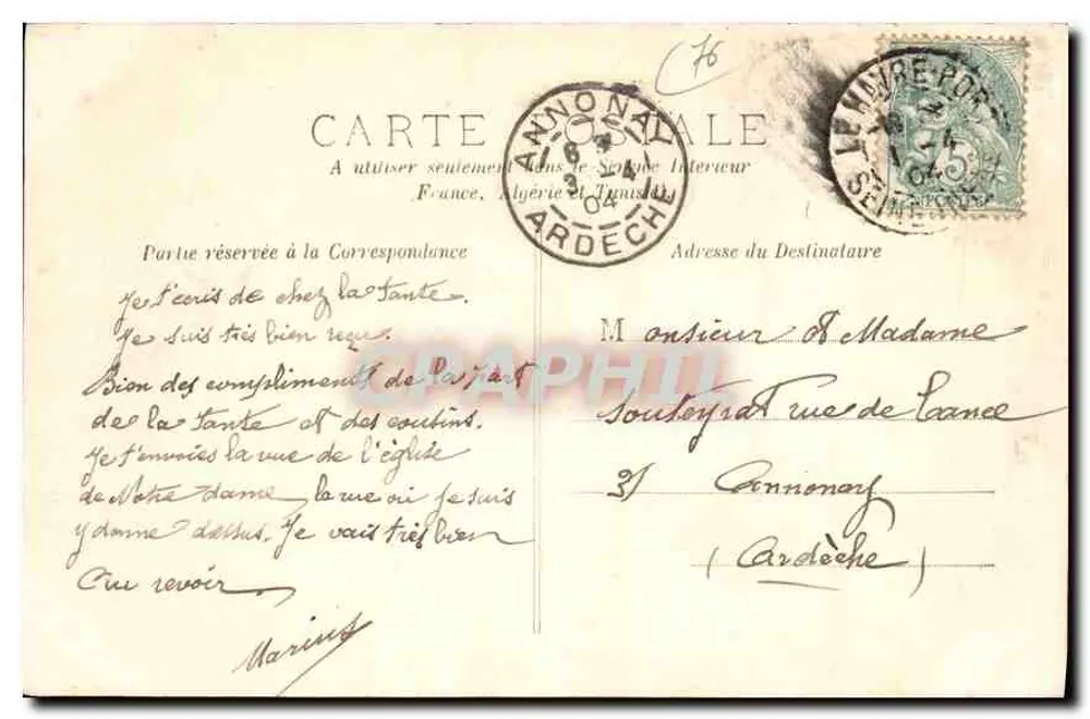 Le Havre — L'Église Notre-Dame — N.G. — N°12 - Verso