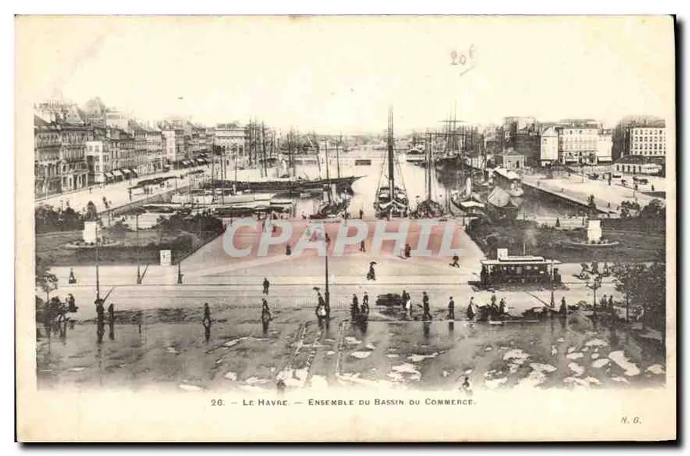 Le Havre — Insieme del Porto del Commercio — N.G. - Recto