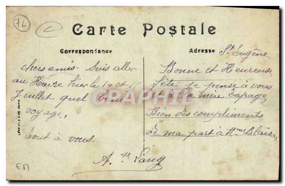 Le Havre — Le Bassin du Commerce — LL - Verso