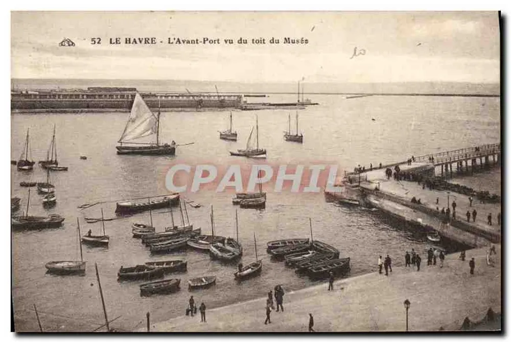 Le Havre - L'Avant-Port vu du toit du Musée - Recto