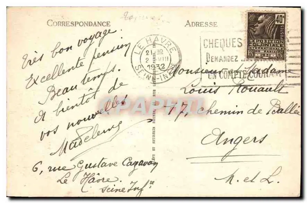 Le Havre — Der Avant-Port und der Quai d'Escale — LL. — n° 101 - Rückseite