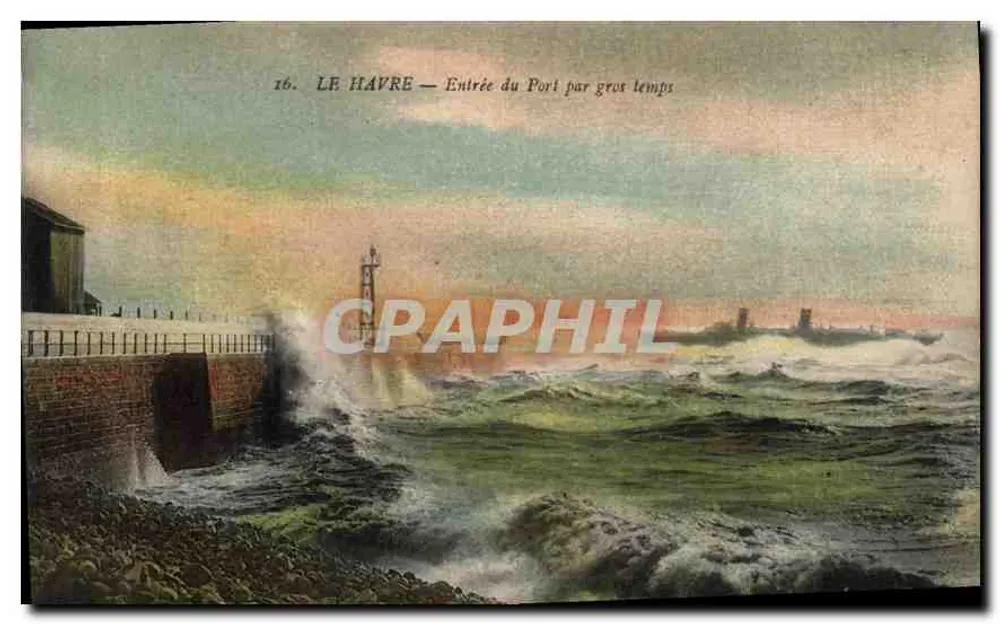 Le Havre — Blick auf den Hafen bei stürmischem Wetter — Verlag nicht sichtbar - Vorderseite