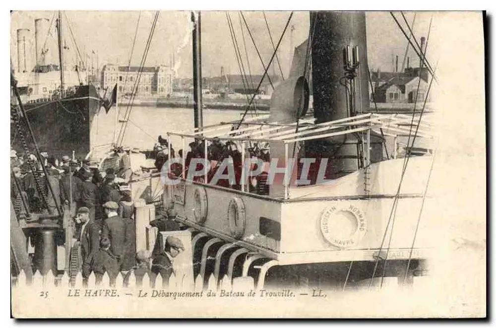 Le Havre — Das Anlegen des Bootes von Trouville — LL - Vorderseite