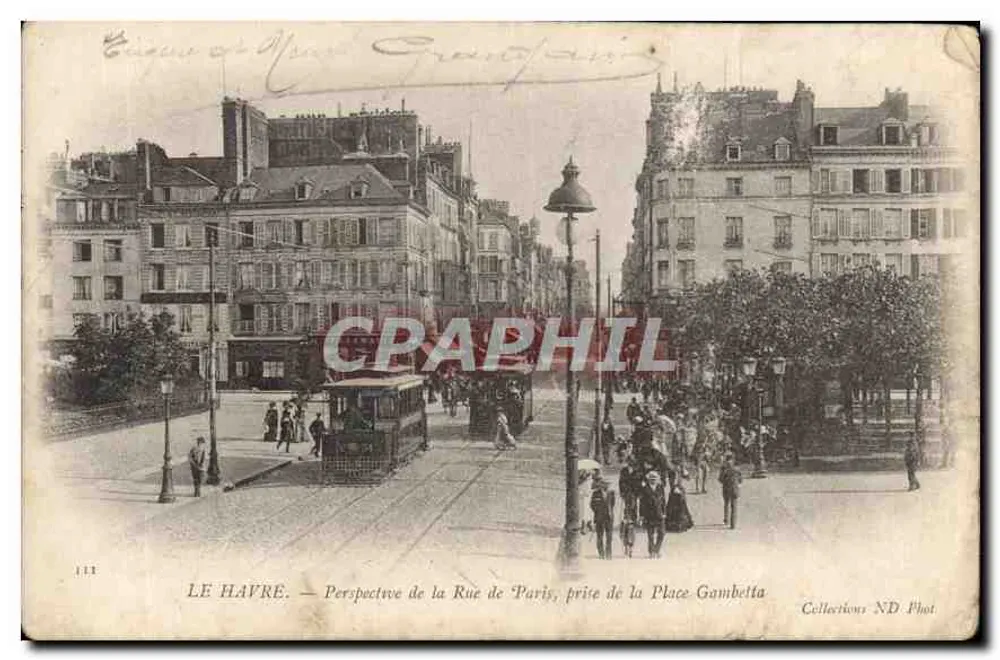 Le Havre — Perspektive der Rue de Paris, aufgenommen von der Place Gambetta — Collections ND Phot - Vorderseite