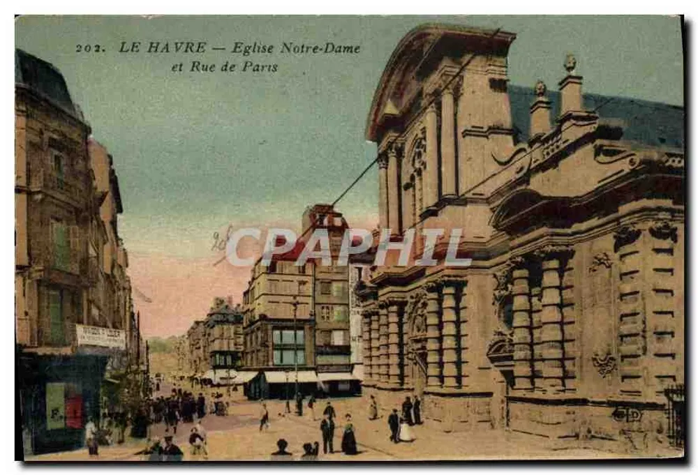 Le Havre — Kirche Notre-Dame und Rue de Paris — n°202 - Vorderseite