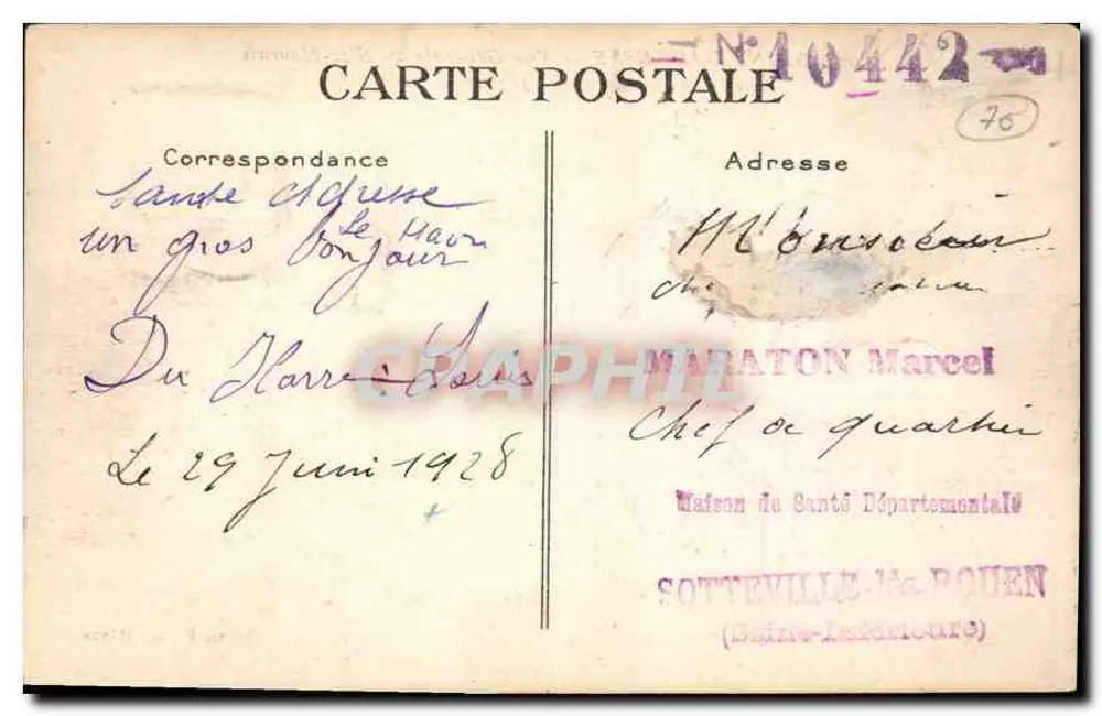 Sainte-Adresse — Vista Geral do Nice-Havrais — editor desconhecido, n°100 - Verso