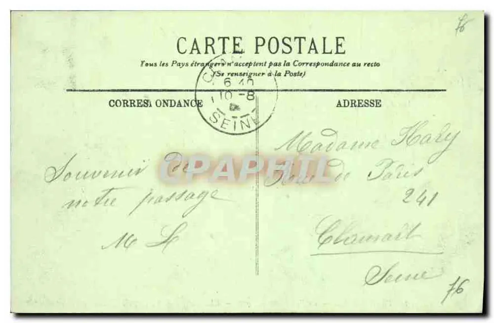 Sainte-Adresse — O Palácio dos Roygates — LL. n° 619 - Verso