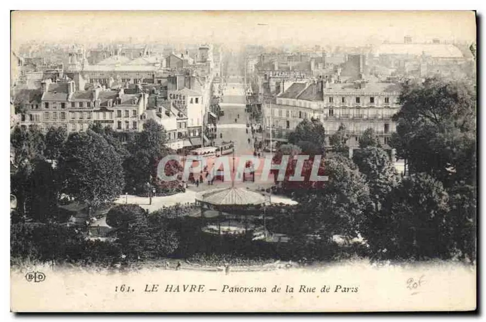Le Havre — Panorama de la Rue de Paris — Editor EDP, n° 161 - Anverso