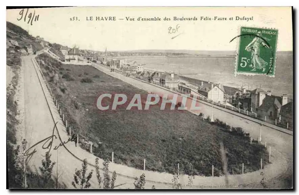 Le Havre — Übersicht der Boulevards Felix-Faure und Dufayel — anonymer Verlag, Nr. 253 - Vorderseite