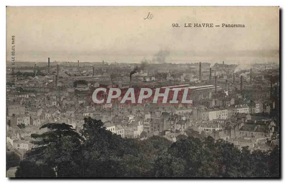 Le Havre — Panorama — Editor E. Le Deley, Paris, n° 93 - Frente