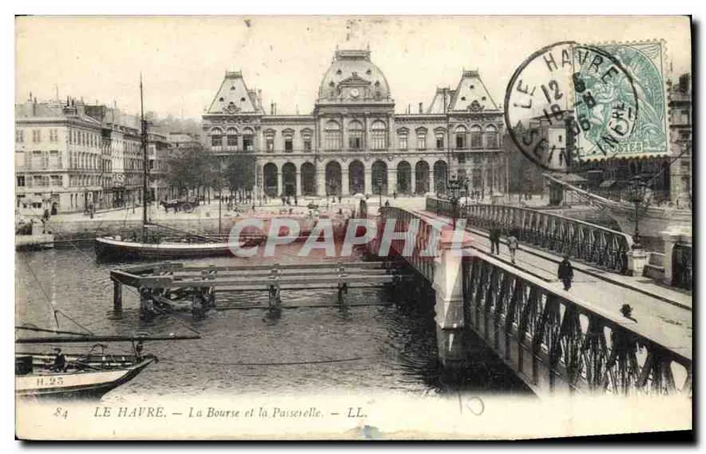 Le Havre — A Bolsa e a Passerelle — LL. n°84 - Frente