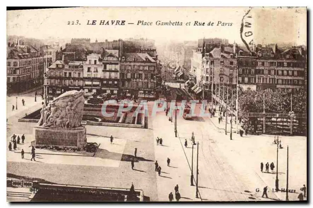 Le Havre — Place Gambetta und Rue de Paris — G. Le Havre, n°223 - Vorderseite