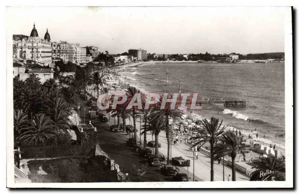 Cannes — Die Promenade de la Croisette und die großen Hotels — Sammlung « La Côte d'Azur » — Verleger Rella - Vorderseite