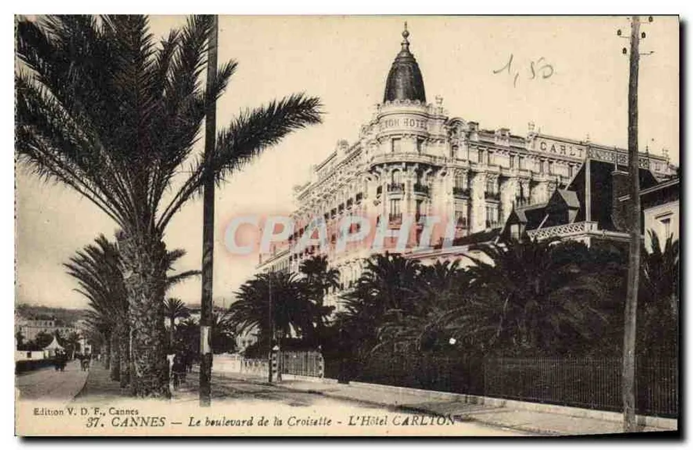 Cannes - Der Boulevard de la Croisette - Das Hotel Carlton - Vorderseite