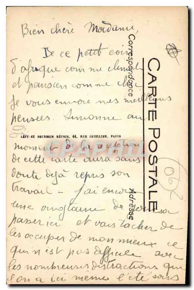 Monte-Carlo — Le Casino et le Théâtre — Lévy et Neurdon Réunis, 44, rue Le Tellier, Paris - Verso