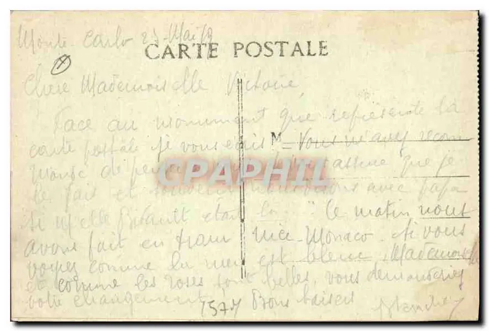 Monte-Carlo - O Casino — Photo-Cauria, Nice - Verso