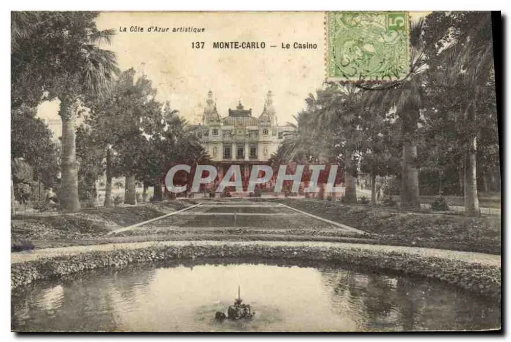 Monte-Carlo — O Casino — A Côte d'Azur artística 137 - Frente