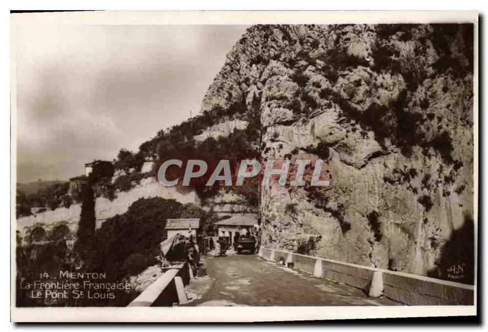 Menton — La Frontière Française, Le Pont St Louis — H.N. Paris - Recto