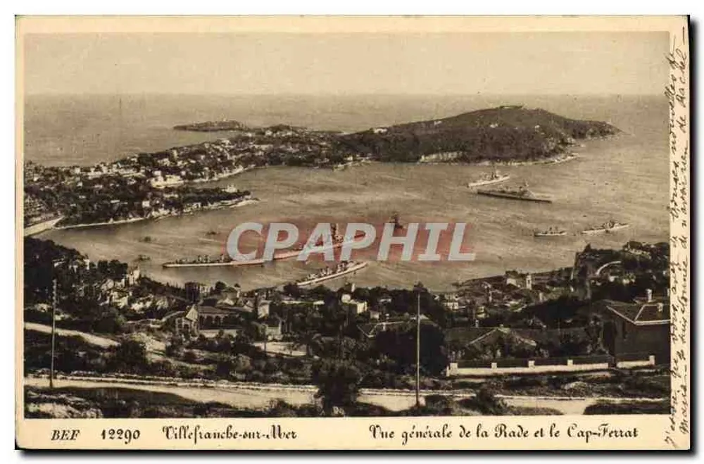 Villefranche-sur-Mer — Allgemeiner Blick auf den Hafen und den Cap-Ferrat — B.E.F. 12290 - Vorderseite