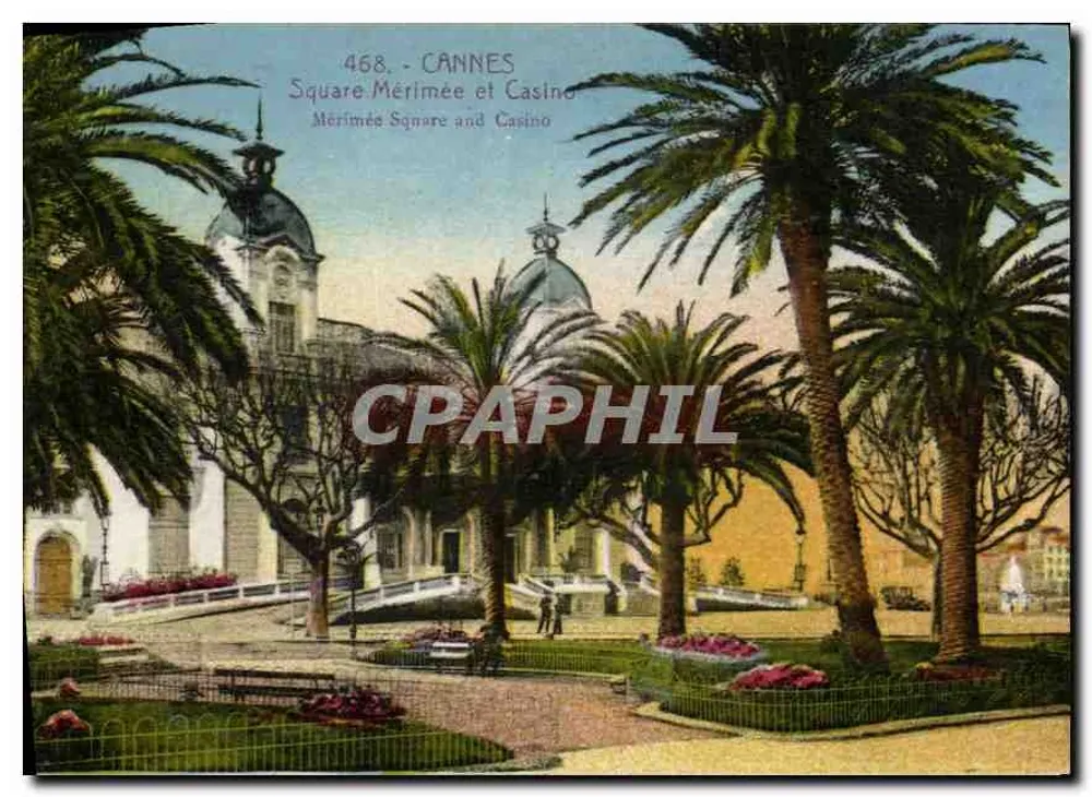 Cannes - Praça Mérimée e Casino — Editor Gilletta, Nice, n° 468 - Frente