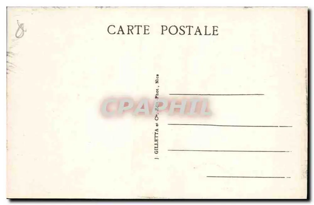 Cannes - Praça Mérimée e Casino — Editor Gilletta, Nice, n° 468 - Verso