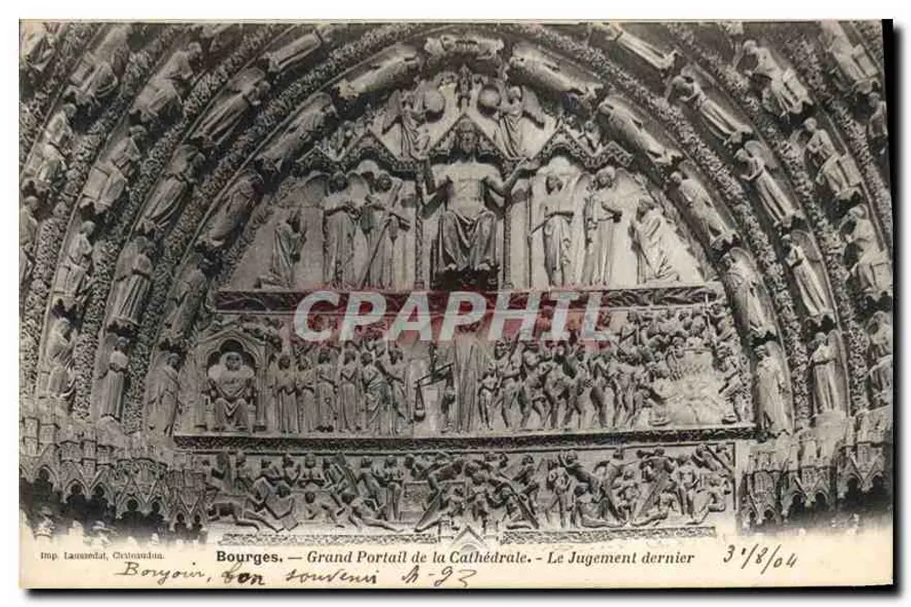 Bourges — Großer Portal der Kathedrale — Das letzte Gericht — Imp. Lamouche, Châteauneuf - Vorderseite